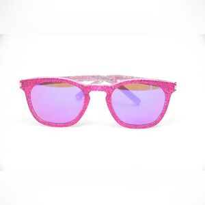 YSL Saint Laurent Pink Glitter Square  Sunglasses